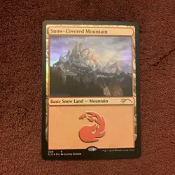 Snow-Covered Mountain (4) Secret Lair Drop Foil NM Unplayed Magic The Gathering - Image 1