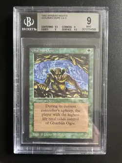 MTG Ghazban Ogre BGS 9Q++ Arabian Nights 1993 Graded NM - Image 1