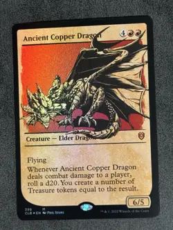 Ancient Copper Dragon Showcase Foil Baldur's Gate 396 NM x1 MTG Magic - Image 1