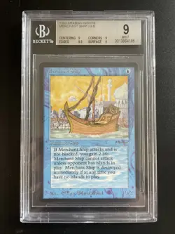MTG Merchant Ship BGS 9Q+ Arabian Nights 1993 Graded NM - Image 1