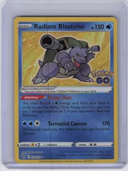 Radiant Blastoise Radiant Rare Pokemon GO 018/078 NM - Image 1