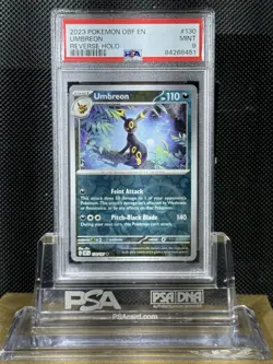 2023 POKEMON OBF EN-OBSIDIAN FLAMES #130 UMBREON REVERSE HOLO PSA 9 MINT - Image 1