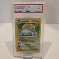 1999 POKEMON GAME #15 VENUSAUR HOLO EX-MT PSA 6 15/102 - Image 1