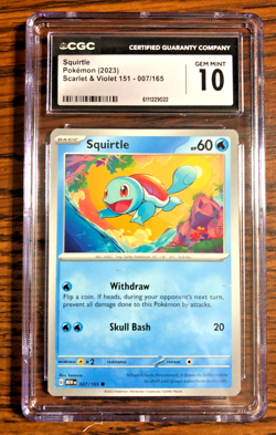 Squirtle Common #007 - CGC GEM MINT 10 - 2023 Scarlet & Violet 151 - Pokemon TCG - Image 1