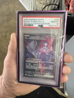 2025 POKEMON DRI EN-DESTINED RIVALS #231 TEAM ROCKET'S MEWTWO EX PSA 10 NEW CERT - Image 1