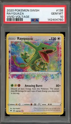 Pokemon Rayquaza Vivid Voltage Amazing Rare #138 PSA 10 Gem Mint - Image 1