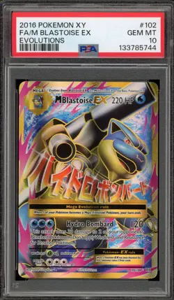 Pokemon M Blastoise EX XY Evolutions Full Art #102 PSA 10 Gem Mint - Image 1