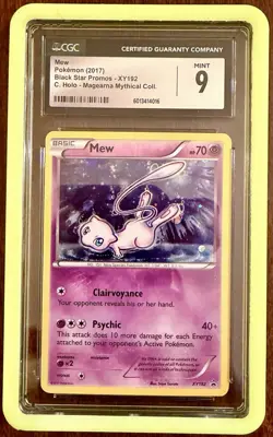 Cgc 9 MINT 2017 Pokemon XY Mew Holo XY192 Black Star Promo WITH Slab guard - Image 1