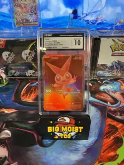 CGC GEM MINT 10 Pokemon TCG Victini 171/086 Sv: Black Bolt Holo Rare (2025) - Image 1