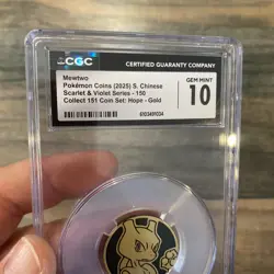 Cgc Gem Mint 10 Pokemon Mewtwo Coin 1 Of 1 Rare - Image 4