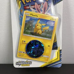 Pokemon Sun & Moon Unbroken Bonds Blister Pack Pikachu Holo Promo SM183 Coin - Image 3