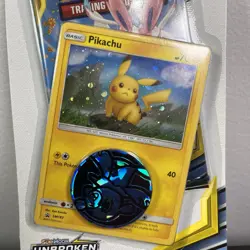 Pokemon Sun & Moon Unbroken Bonds Blister Pack Pikachu Holo Promo SM183 Coin - Image 4