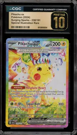 Pokemon Pikachu ex Surging Sparks Special Illustration Rare #238 CGC 10 Pristine - Image 1