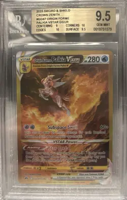 Pokemon Palkia VSTAR TCG Origin Forme Crown Zenith GG67/GG70 BGS 9.5 - Image 1