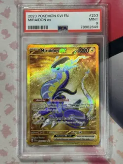 2023 POKEMON SVI EN-SCARLET & VIOLET #253 MIRAIDON EX HYPER RARE PSA 9 MINT - Image 3