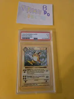 1999 Pokemon Raichu Shadowless Base Set 14/102 Holo Foil Rare TCG PSA 5 - Image 1