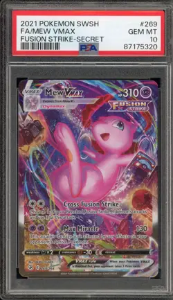 Pokemon Mew VMAX Fusion Strike Secret Rare Full Alt Art #269 PSA 10 Gem Mint - Image 1