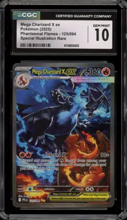 Pokemon Mega Charizard X ex Phantasmal Flames SIR #125 CGC 10 Gem Mint - Image 1
