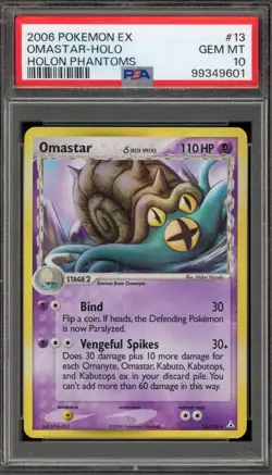 Pokemon Omastar EX Holon Phantoms Holo Rare #13 PSA 10 Gem Mint - Image 1