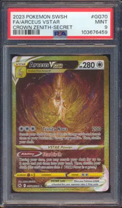 2023 POKEMON CROWN ZENITH ARCEUS VSTAR FULL ART #GG70 SECRET RARE PSA 9! - Image 1
