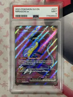 2023 POKEMON SVI EN-SCARLET & VIOLET #227 MIRAIDON EX ULTRA RARE PSA 9 MINT - Image 3
