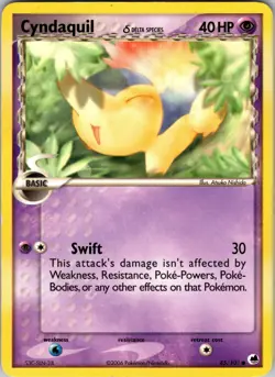 Cyndaquil (Delta Species) 45/101 Dragon Frontiers Normal Pokemon TCG LP - Image 1