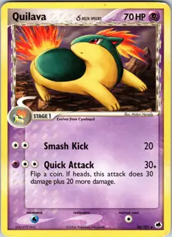 Quilava (Delta Species) 36/101 Dragon Frontiers Pokemon TCG LP Normal - Image 1