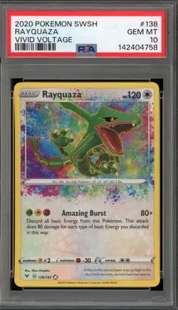 Pokemon Rayquaza Vivid Voltage Amazing Rare #138 PSA 10 Gem Mint - Image 1