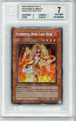 Elemental Hero Lady Heat PP02-EN008 Secret Rare Yugioh Bgs 7 Silver *561 - Image 1