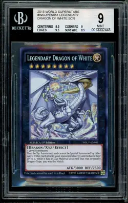 Legendary Dragon Of White WSUP-EN051 Secret Rare Yugioh Bgs 9 Silver *443 - Image 1