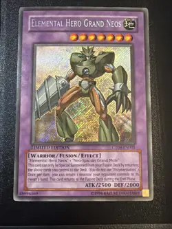 Yugioh Elemental Hero Grand Neos CT04-EN001 Limited Edition Secret Rare LP - Image 1