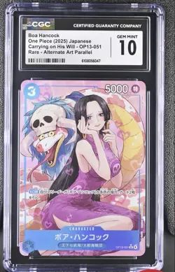 Boa Hancock Alt Art OP13 051 R Carrying on His Will CGC 10 ONE PIECE TCG - Image 1