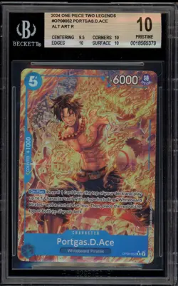 One Piece CCG Portgas.D.Ace Two Legends Alternate Art OP08-052 BGS 10 Pristine - Image 1