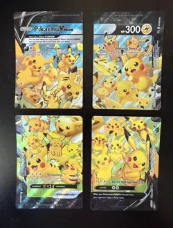 Pikachu V Union Holo Complete Set of 4 Cards NM Condition - Image 1
