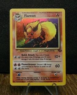 Pokemon TCG Jungle 1999 Flareon Holo Card 3/64 NM/LP - Image 1