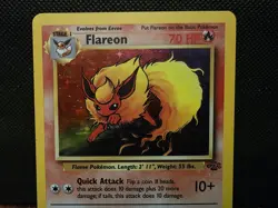 Pokemon TCG Jungle 1999 Flareon Holo Card 3/64 NM/LP - Image 2