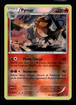 Pokemon Card/ Pyroar/ Steam Siege/ Reverse Holo Rare/ 23/114/ Near Mint - Image 1