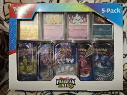 Pokemon TCG -PALDEAN FATES - 5 pack Sealed - With PROMO ERRORS - Image 1