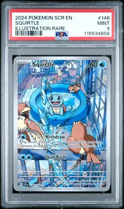 2024 POKEMON SCR EN-STELLAR CROWN ILLUSTRATION RARE #148 SQUIRTLE PSA 9 - Image 1