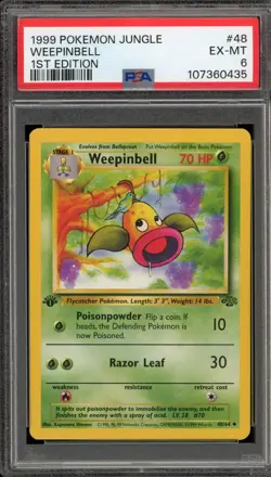 Pokemon Weepinbell Jungle 1st Edition #48 PSA 6 - Image 1