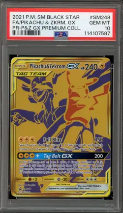 Pokemon Pikachu & Zekrom GX Premium Coll. Full Art Promo SM248 PSA 10 Gem Mint - Image 1