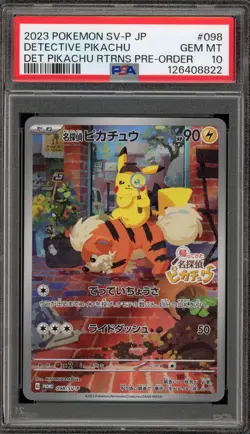 Pokemon Detective Pikachu Returns Preorder JPN FA Promo 098/SV-P PSA 10 Gem Mint - Image 1