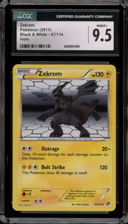 Pokemon Zekrom Black & White Holo Rare #47 CGC 9.5 - Image 1