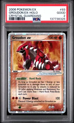 Groudon EX Holo 93/100 Crystal Guardians Ultra Rare Pokemon PSA 2 *326 - Image 1