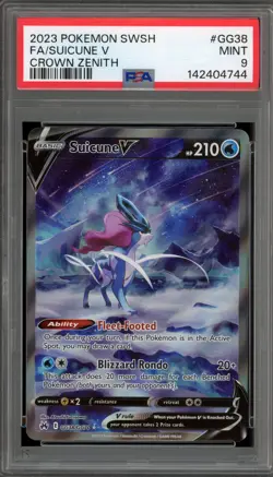 Pokemon Suicune V Crown Zenith Galarian Gallery Full Art #GG38 PSA 9 Mint - Image 1