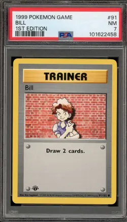 Pokemon Bill Base Set Shadowless 1st Edition #91 PSA 7 - Image 1