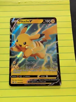 2020 -Pikachu V- Pokemon Sword & Shield Holo Promo #SWSH063 NM 127A - Image 1
