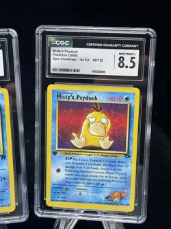 Psyduck 65 53 90 1st Edition Fossil Gym Rocket 2000 Pokemon CGC 8.5 - 9 💦 - Image 5