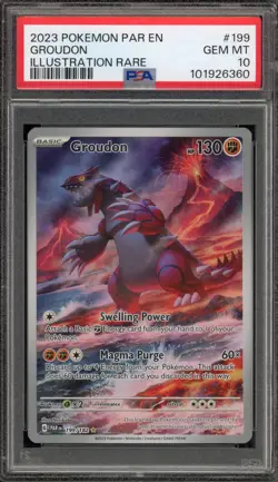 Pokemon Groudon Paradox Rift Illustration Rare #199 PSA 10 Gem Mint - Image 1