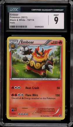 Pokemon Emboar Black & White Holo Rare #19 CGC 9 Mint - Image 1